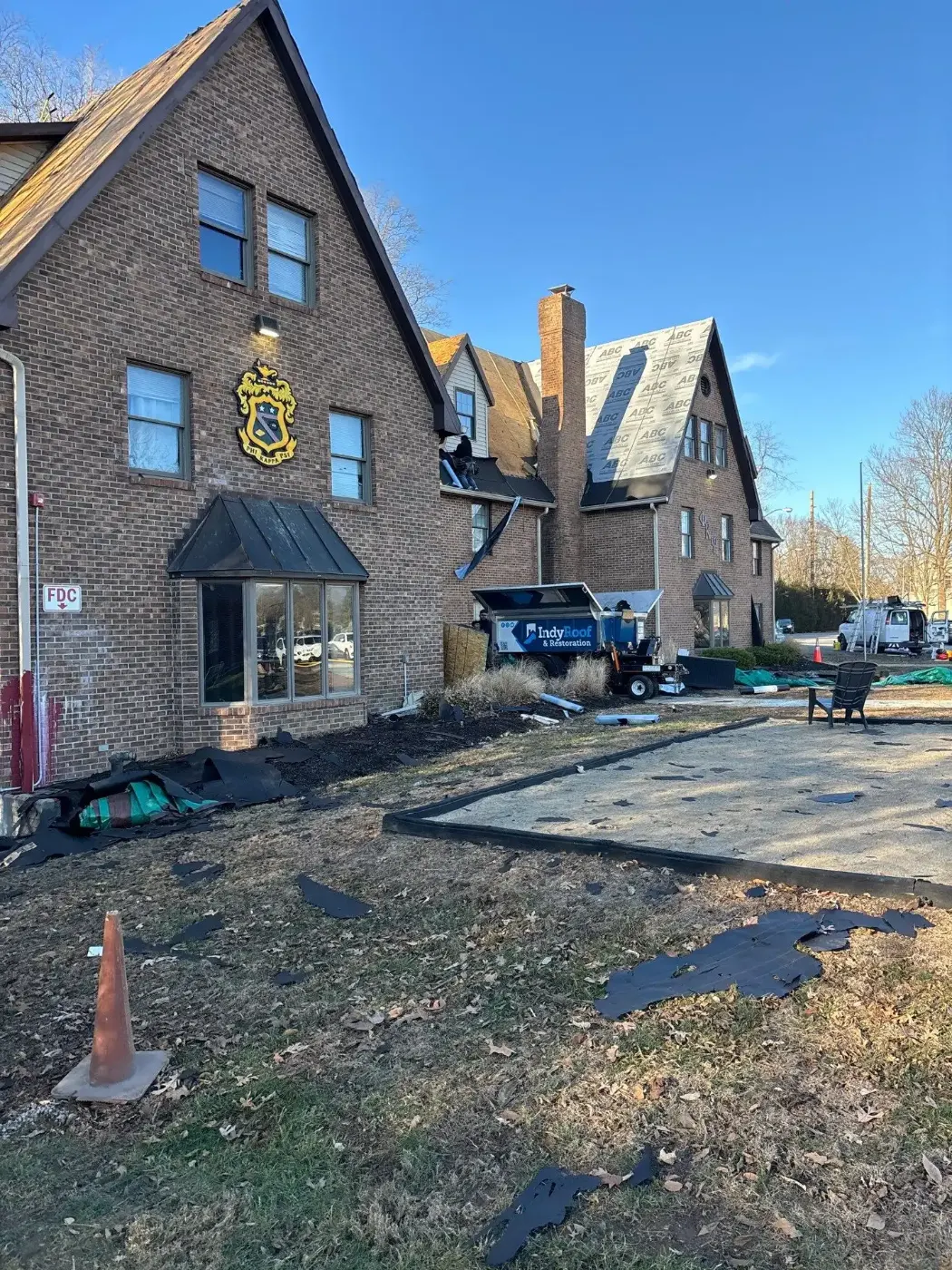 Storm damage documentation on a Williamsport commercial building